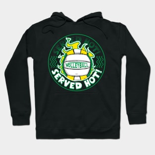 Volleyball Served Hot Green Yellow Vball Hoodie